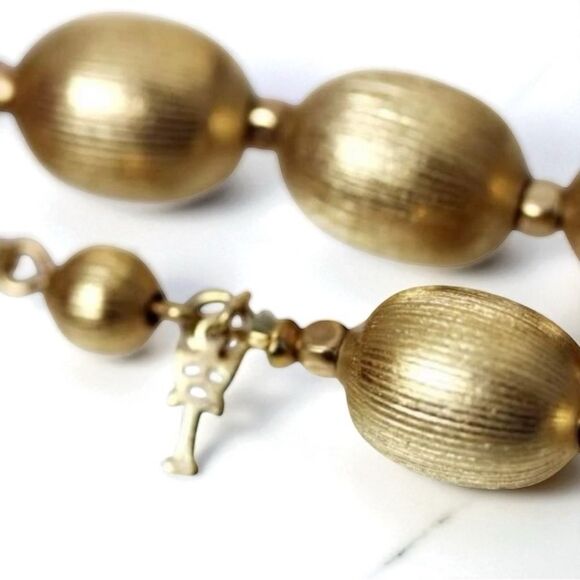 Vintage Alfred Philippe Crown Trifari Gold Beaded Necklace EUC - Picture 5 of 7